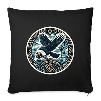 Odin Raven Norse Rune Munin Hugin Mythology - Sofa pillow with filling 45cm x 45cm - black - Front