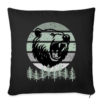 Ours, Sauvage, Nature, Forêt, Arbres - Coussin et housse de 45 x 45 cm - noir - Devant