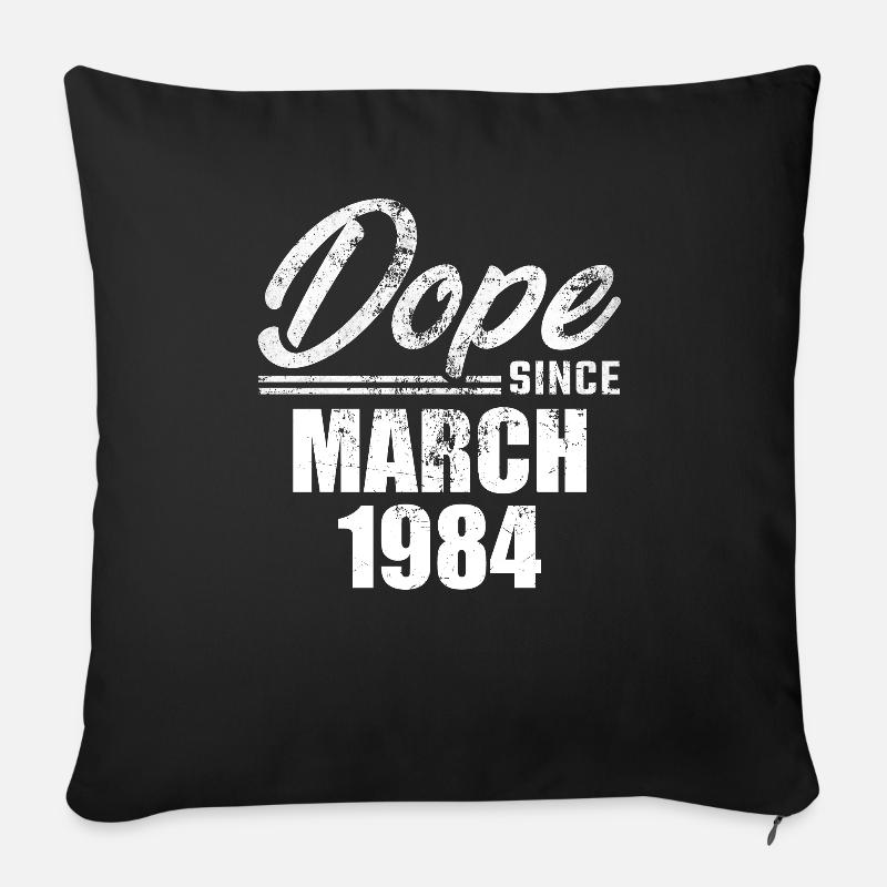 40e anniversaire mars Vintage 1984 idée cadeau - Coussin et housse de 45 x 45 cm - noir