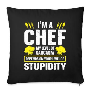 Chef Chef de cuisine - Coussin et housse de 45 x 45 cm - noir - Devant