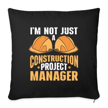 Construction Project Manager - Sofa pillow with filling 45cm x 45cm - black - Front