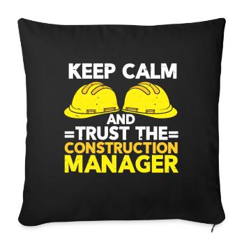 Construction Project Manager - Sofa pillow with filling 45cm x 45cm - black - Front