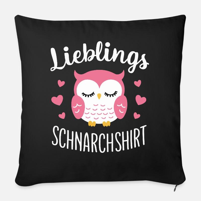 Nachteule Eule Eulen Vogel - Sofakissen mit Füllung 45 x 45 cm - Schwarz