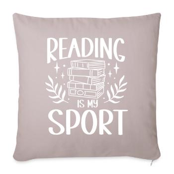Reading Bookworm - Sofa pillow with filling 45cm x 45cm - light taupe - Front