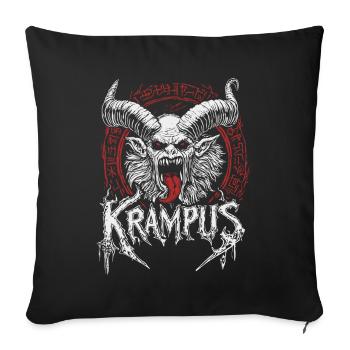 KRAMPUS NIKOLAUS KNECHT RUPRECHT KRAMPERL PERCHTEN - Coussin et housse de 45 x 45 cm - noir - Devant