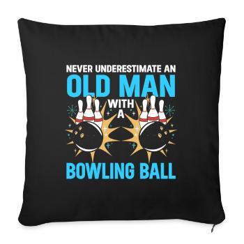 Boule de bowling Bowler - Coussin et housse de 45 x 45 cm - noir - Devant