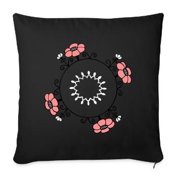 Ornement, fantaisie - Coussin et housse de 45 x 45 cm - noir - Devant
