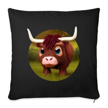 Baby water buffalo - Sofa pillow with filling 45cm x 45cm - black - Front