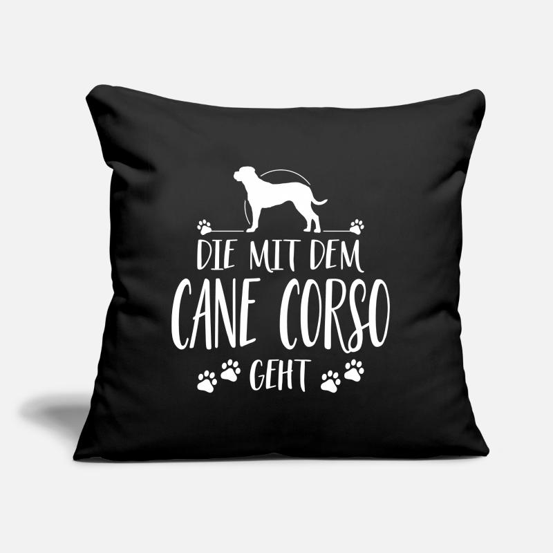 DIE MIT CANE CORSO GEHT Hunde Spruch Wilsigns Sofakissen mit Füllung 45 x 45 cm