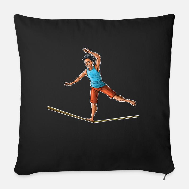 Slackliner - Amant Slackline - Coussin et housse de 45 x 45 cm - noir