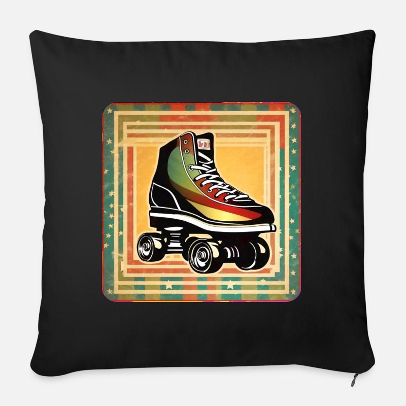 Cool Disco Roller Skate Style Rétro - Coussin et housse de 45 x 45 cm - noir