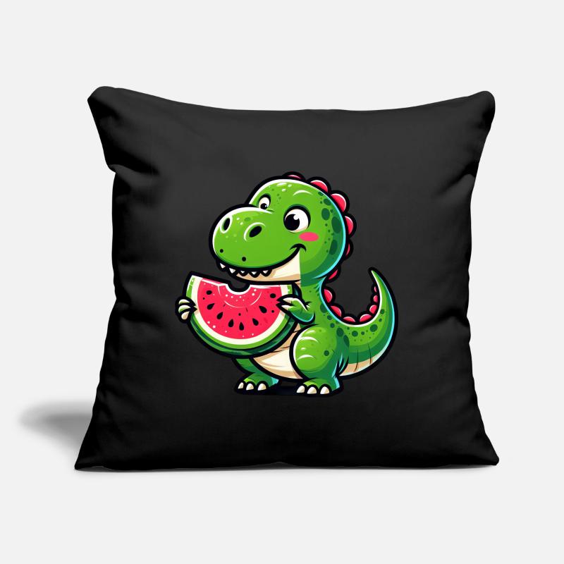 Crocodile avec pastèque fruité drôle Coussin et housse de 45 x 45 cm