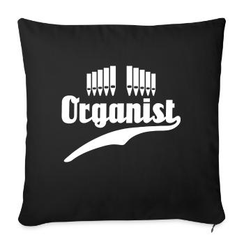 Organist Geschenk Kirchenorgel - Sofakissen mit Füllung 45 x 45 cm - Schwarz - Vorne