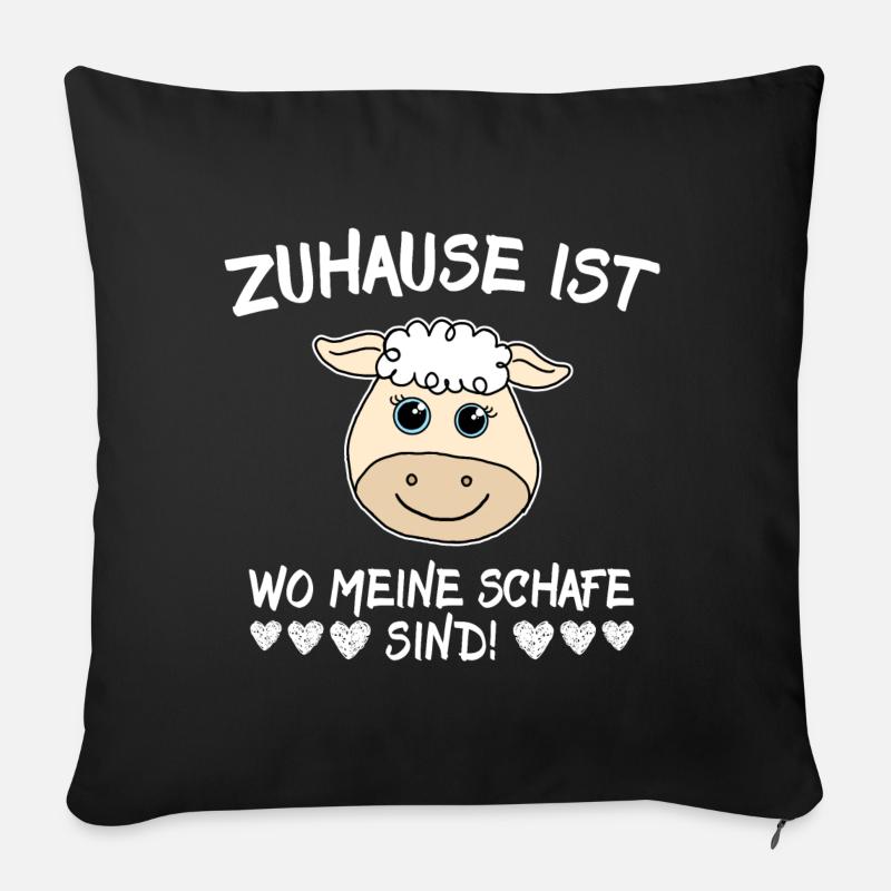 Schaf Spruch Schafe Sprüche - Sofakissen mit Füllung 45 x 45 cm - Schwarz