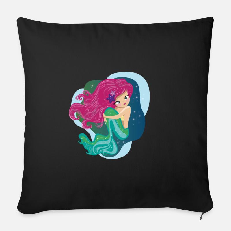 Mermaid - Sofakissen mit Füllung 45 x 45 cm - Schwarz