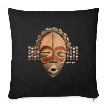 Masque africain, INTOU - Coussin et housse de 45 x 45 cm - noir - Devant