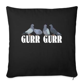 Pigeon pigeon fancier gift carrier pigeon - Sofa pillow with filling 45cm x 45cm - black - Front