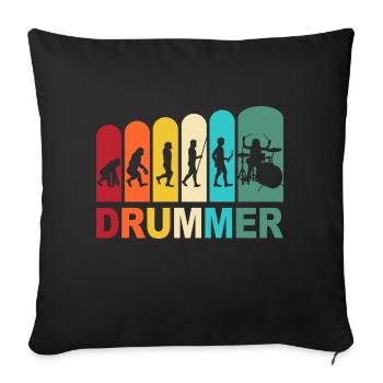 Drummer Evolution Drummer Drums Batterie - Coussin et housse de 45 x 45 cm - noir - Devant