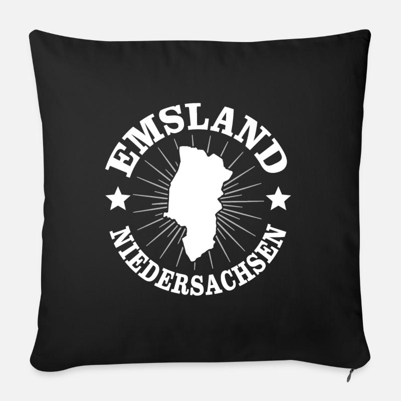 Emsland Niedersachsen Emsländer Geschenk - Sofakissen mit Füllung 45 x 45 cm - Schwarz