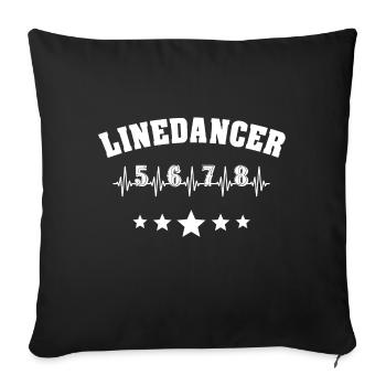 Linedancer Line dance Linedancing EKG - Sofakissen mit Füllung 45 x 45 cm - Schwarz - Vorne