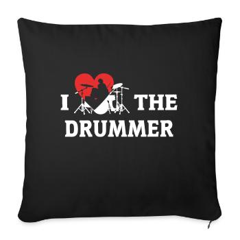 J'aime les batteurs j'aime les batteurs - Coussin et housse de 45 x 45 cm - noir - Devant