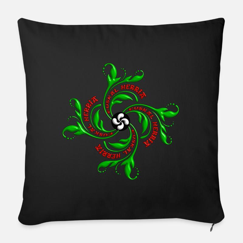 Croix Basque. Lauburu - Coussin et housse de 45 x 45 cm - noir