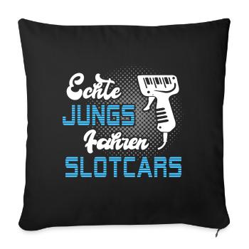 Slotcars Slotracing Echte Jungs Slotcar - Sofakissen mit Füllung 45 x 45 cm - Schwarz - Vorne