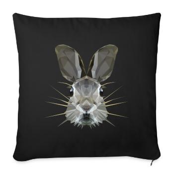 Hare - Sofa pillow with filling 45cm x 45cm - black - Front