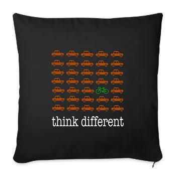 Pensez différemment - Coussin et housse de 45 x 45 cm - noir - Devant