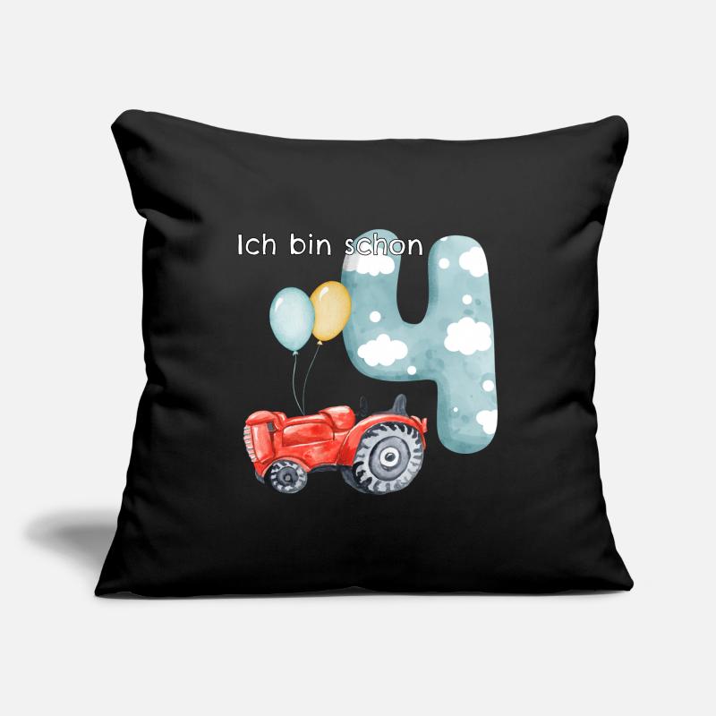 4. Geburtstag Traktor Sofakissen mit Füllung 45 x 45 cm
