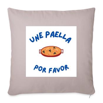 Une paella por favor - Coussin et housse de 45 x 45 cm - taupe clair - Devant