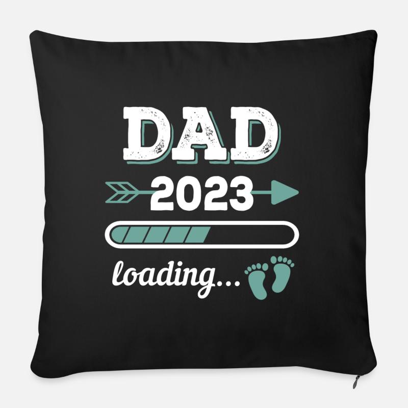 Dad 2023 Loading Future Father Gift - Sofa pillow with filling 45cm x 45cm - black