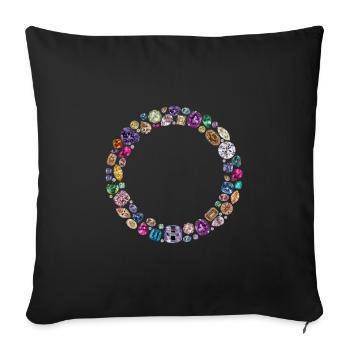 Diamant Kreis - Sofakissen mit Füllung 45 x 45 cm - Schwarz - Vorne