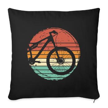 Mountainbike Mountainbiker Fahrrad Retro Geschenk - Sofakissen mit Füllung 45 x 45 cm - Schwarz - Vorne
