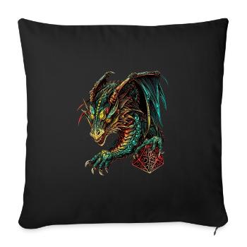 Dragon Die V2 - Sofa pillow with filling 45cm x 45cm - black - Front