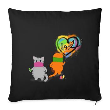 Graffiti Guerilla Spreads Love - Sofakissen mit Füllung 45 x 45 cm - Schwarz - Vorne