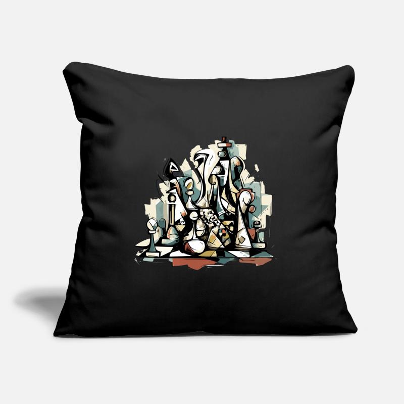 Composition échiquéenne n°5 Coussin et housse de 45 x 45 cm