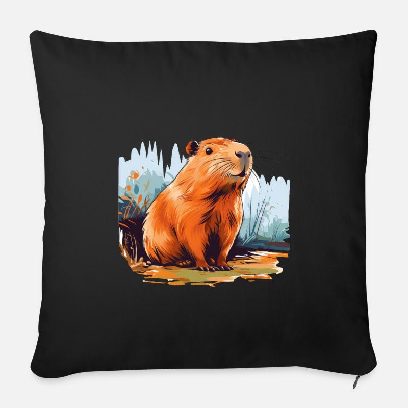 Capybara - Sofakissen mit Füllung 45 x 45 cm - Schwarz