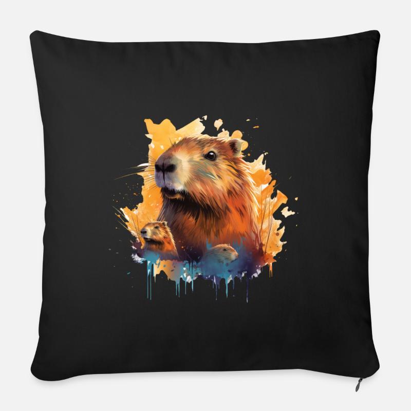 Capybara - Sofakissen mit Füllung 45 x 45 cm - Schwarz