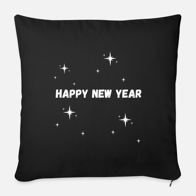 Happy New Year - Sofakissen mit Füllung 45 x 45 cm - Schwarz