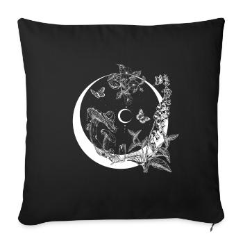 Mond Pilze Schmetterling - Sofakissen mit Füllung 45 x 45 cm - Schwarz - Vorne