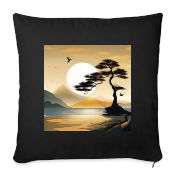 Inspiration zen - Coussin et housse de 45 x 45 cm - noir - Devant