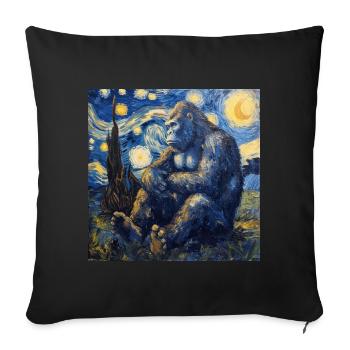 Bigfoot, Big Foot, Van Gogh, Starry Night - Sofa pillow with filling 45cm x 45cm - black - Front