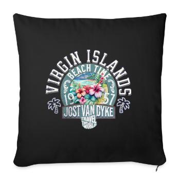 Beach time Virgin islands 2 - Sofa pillow with filling 45cm x 45cm - black - Front