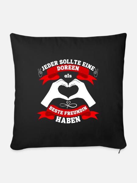 Beste Freundin Doreen - Sofakissen mit Füllung 45 x 45 cm - Schwarz