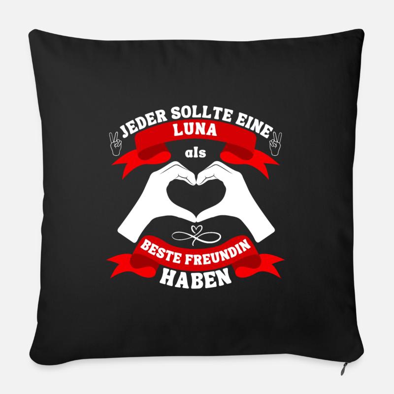 Beste Freundin Luna - Sofakissen mit Füllung 45 x 45 cm - Schwarz