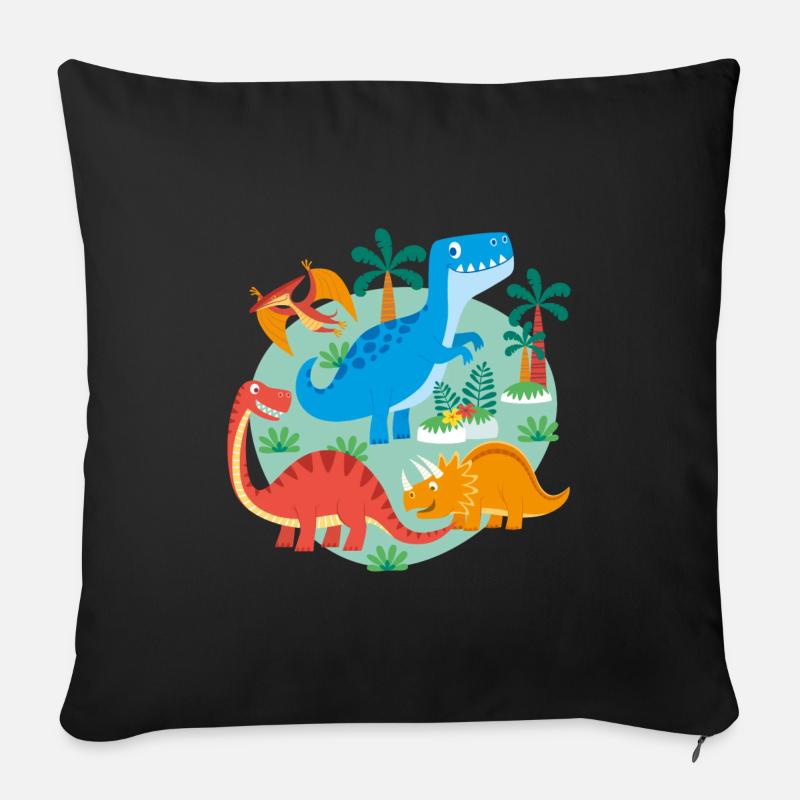 DINOSAURIER - Sofakissen mit Füllung 45 x 45 cm - Schwarz