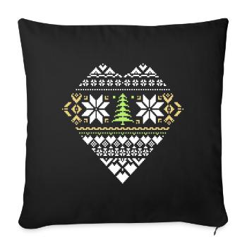 Noël Coeur Noël - Coussin et housse de 45 x 45 cm - noir - Devant