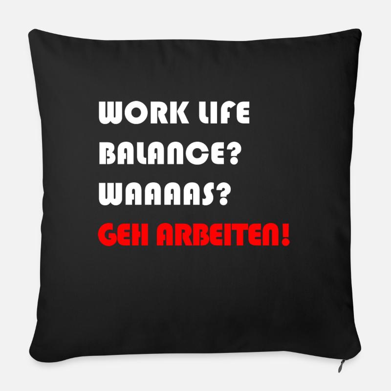 WORK LIFE BALANCE ARBEIT - Sofakissen mit Füllung 45 x 45 cm - Schwarz