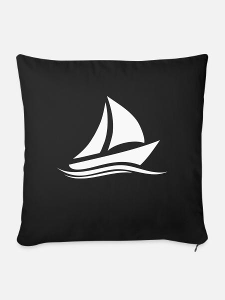 boot weiss - Sofakissen mit Füllung 45 x 45 cm - Schwarz